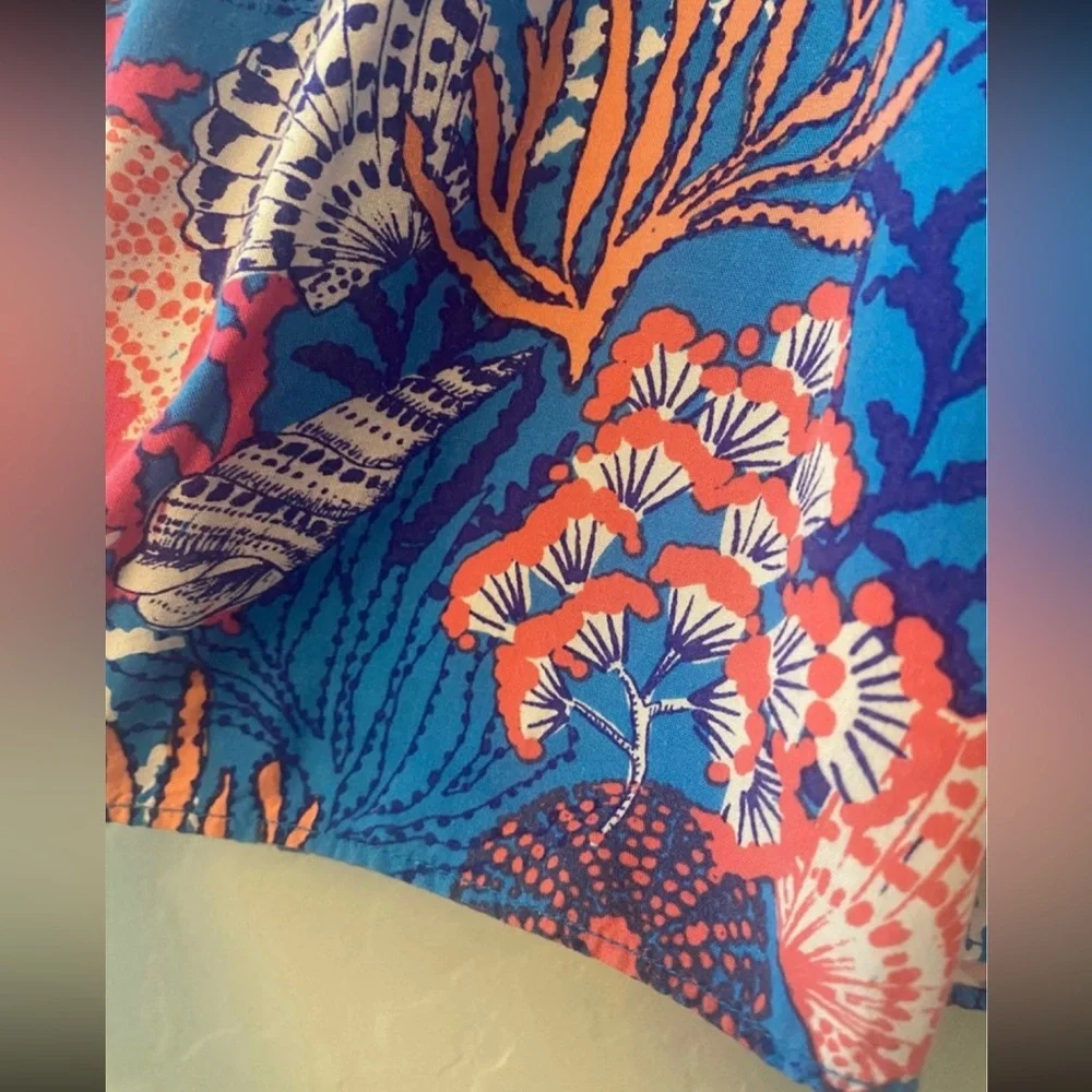 Gymboree blue coral print dress size 4